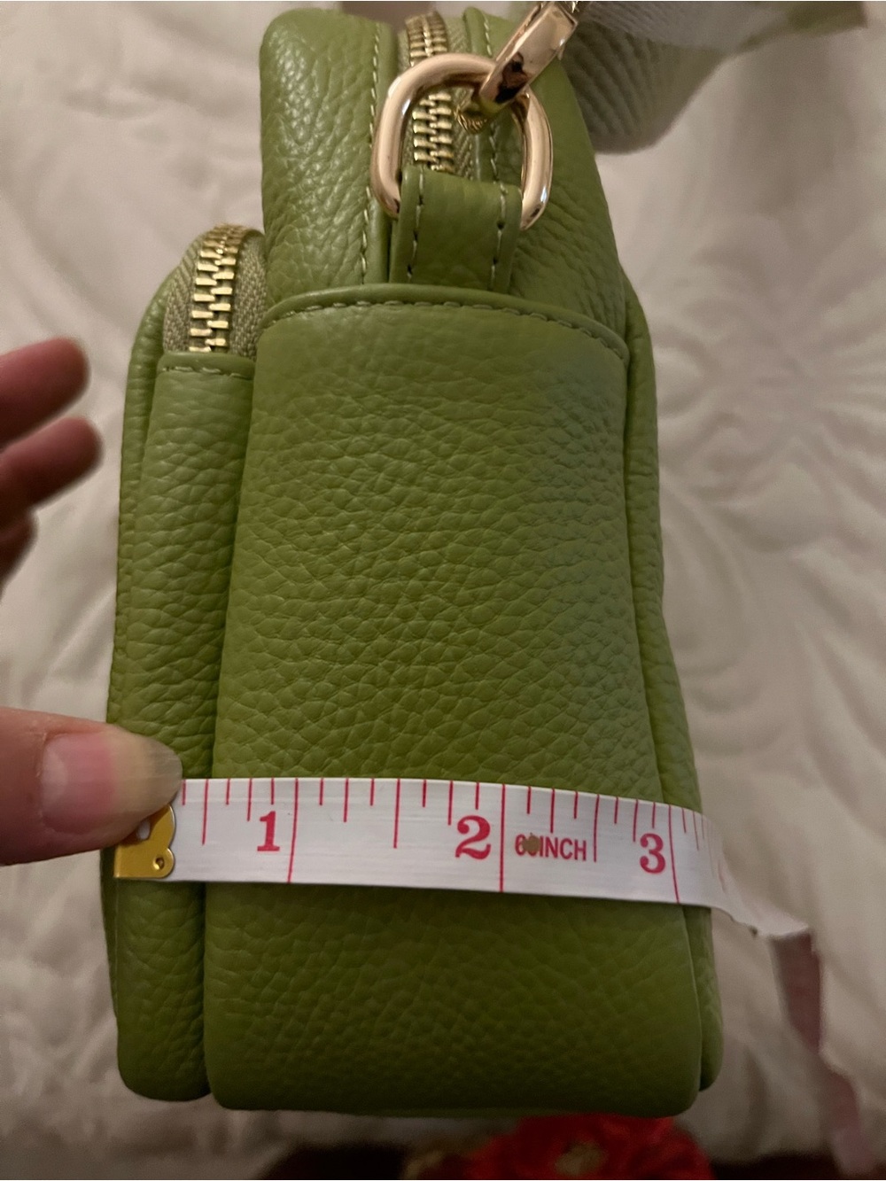 Pom Pom London Greenwich Crossbody Bag in Green with straps and charms - Picture 15 of 15